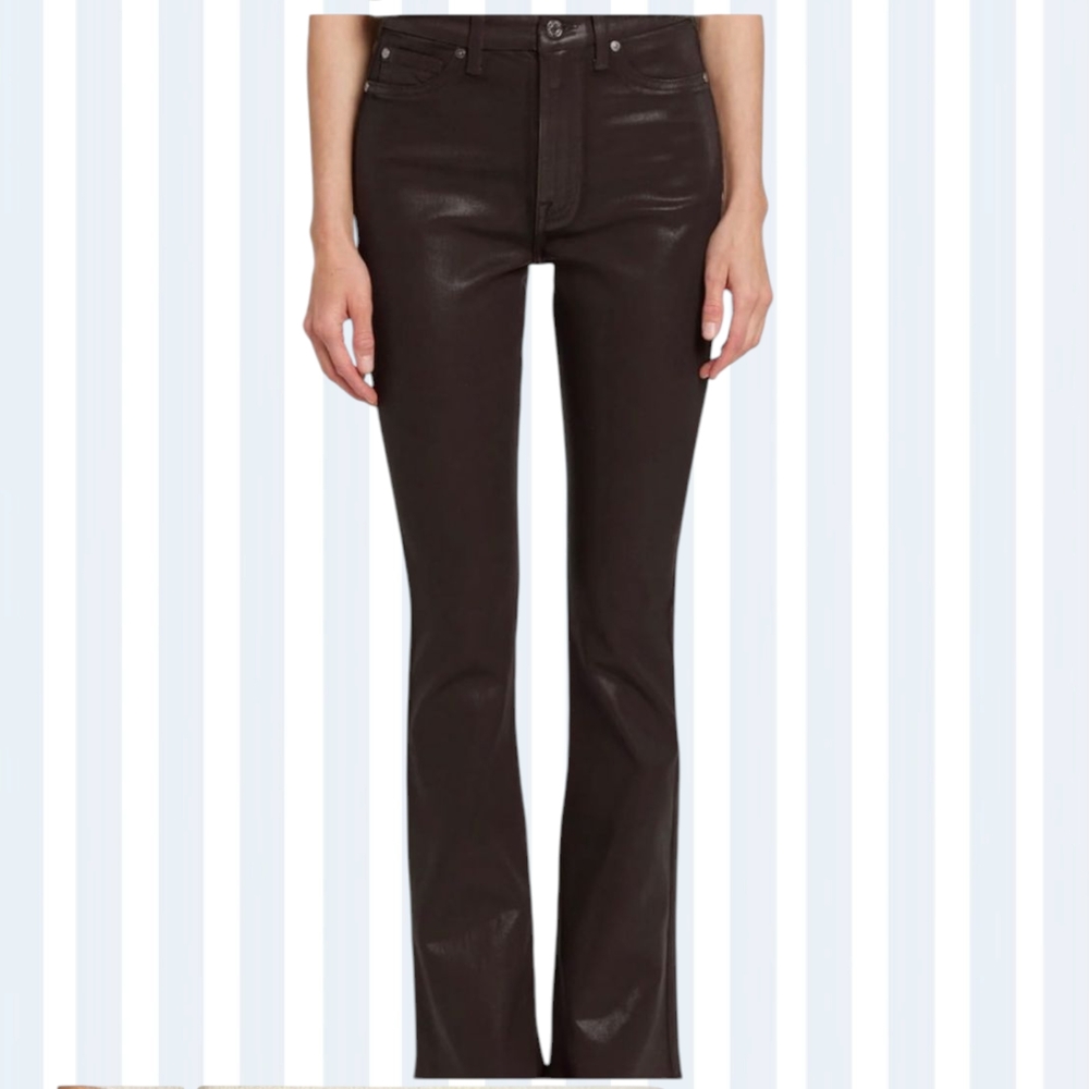 7 For All Mankind Brown Flare Jeans High-Rise Wide Leg